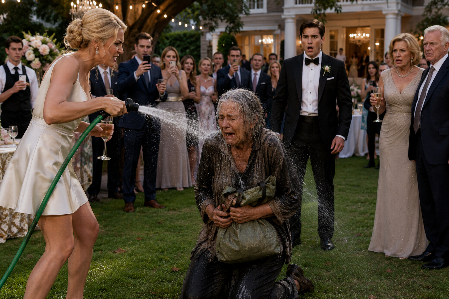 My Son’s Fiancée Sprayed Me With a Garden Hose at Their Engagement Party—Then He Walked Outside and Said, “Mom?”
