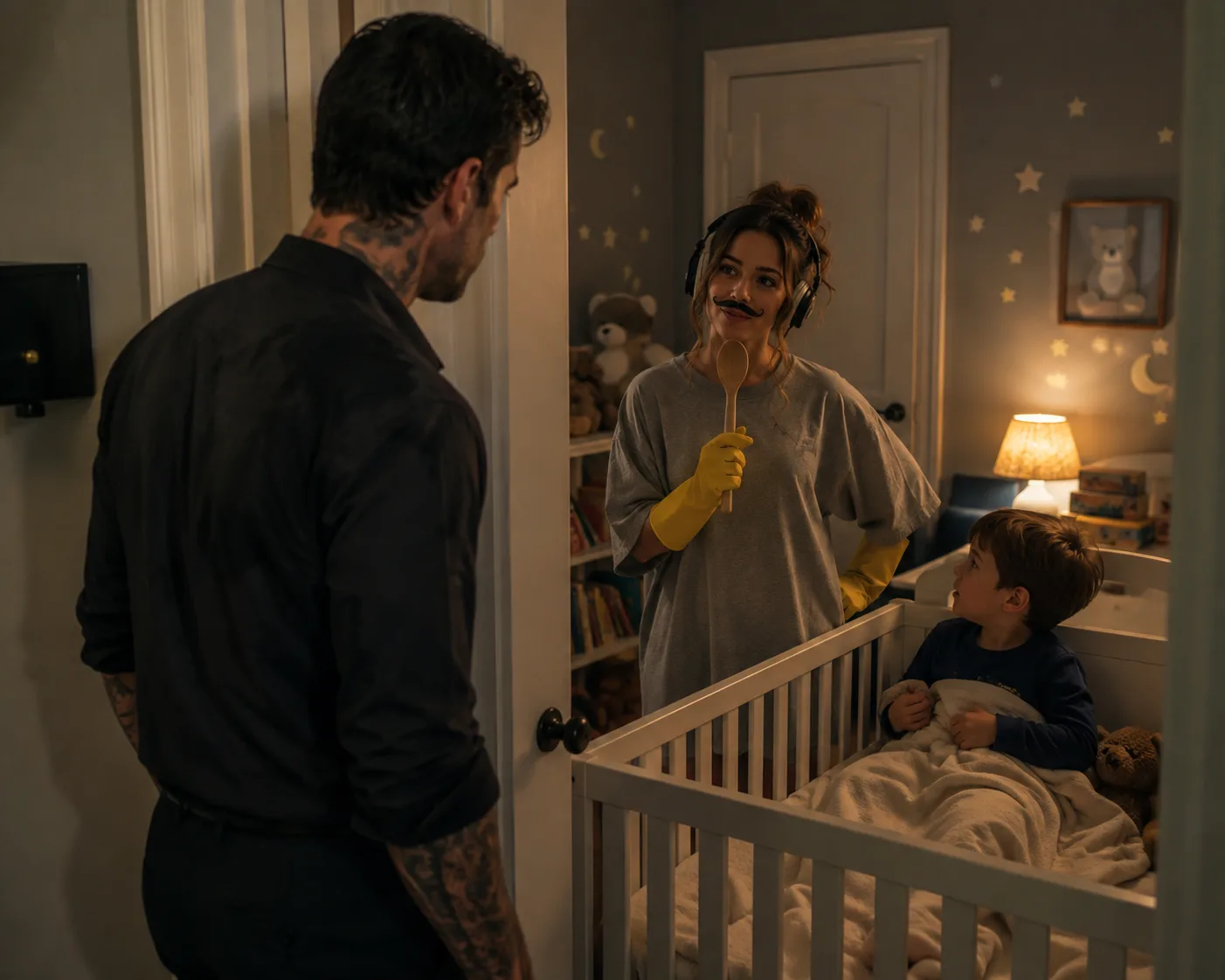 The Nanny Wore a Fake Mustache to Stop His Son’s Nightmares—Then the Father Heard the One Sentence That Changed Everything