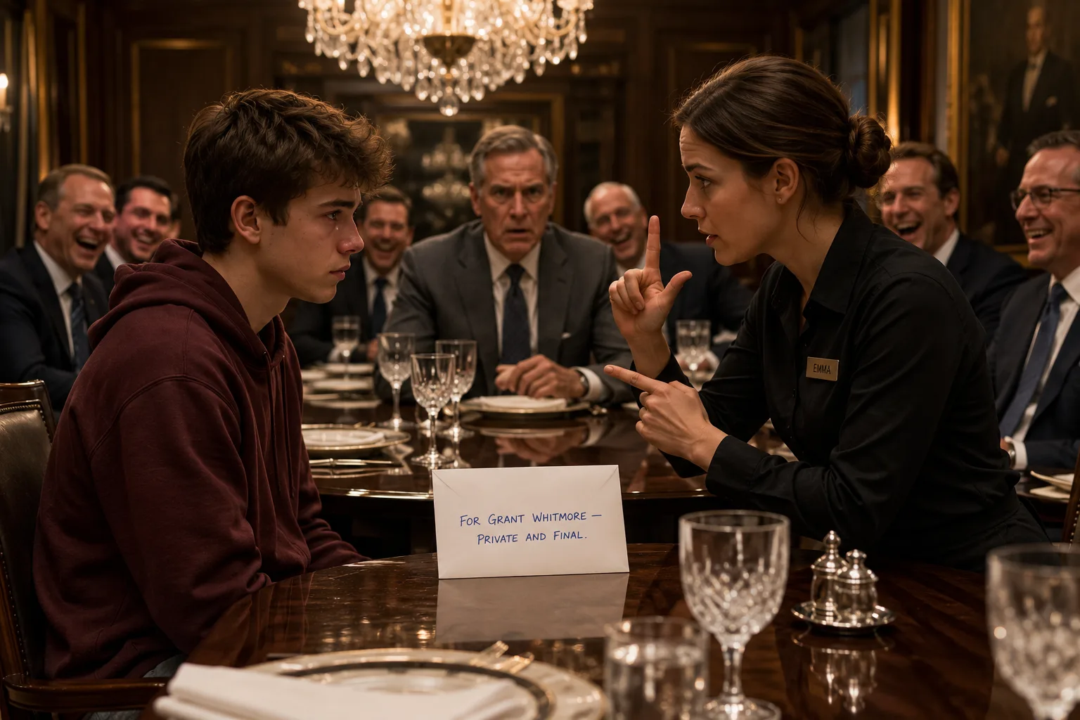 "Billiionaire Christopher Hale pointed at his deaf son in the middle of a luxury restaurant and sneered, "Try talking to him,...