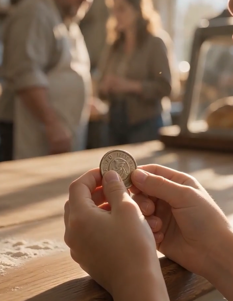 She only had two coins.