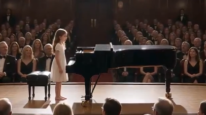 # **They Laughed When the Barefoot Girl Touched the Grand Piano… Then One Forgotten Melody Brought a Legendary Composer to Tears**