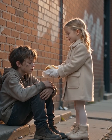 A Little Girl Gave Her Sandwich to a Homeless Boy... Then Her Mother Saw His Face
