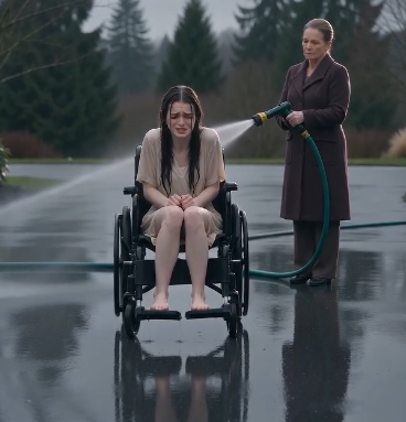 A Woman Hosed Down a Girl in a Wheelchair… Then a Black SUV Arrived