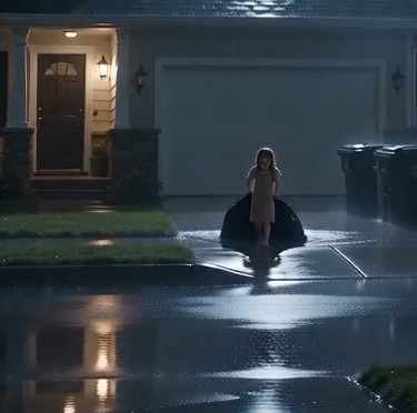 After two months away on a job, the father was devastated to see his 8-year-old daughter barefoot, hauling trash in the rain.