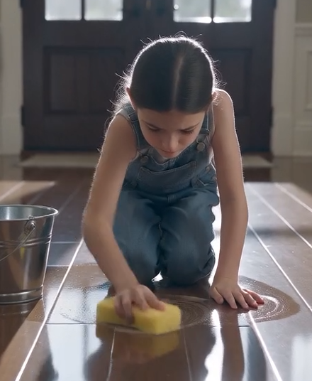 For three years, the little girl had to mop floors while her father sent money home... When her father unexpectedly returned, he was speechless at what he witnessed.