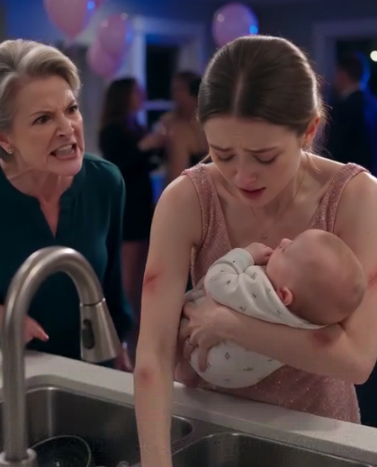 MY MOTHER HUMILIATED MY WIFE AT OUR SON’S FIRST BIRTHDAY—THEN I WALKED THROUGH THE BACK DOOR, SAW HER HOLDING OUR SICK BABY WHILE WASHING DISHES, AND EXPOSED THE PLAN TO STEAL MY HOME