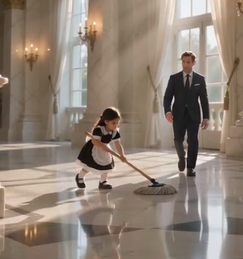 A Six-Year-Old Took Her Sick Mother’s Cleaning Shift—Then the Mafia Boss Asked One Question That Made the Entire Mansion Go Silent
