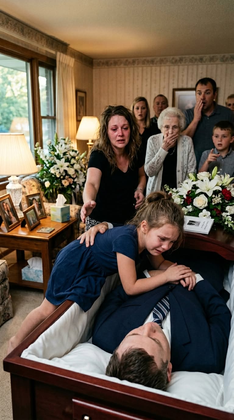 The Little Girl Climbed Into Her Father’s Coffin… And What Happened Next Made Everyone Freeze.