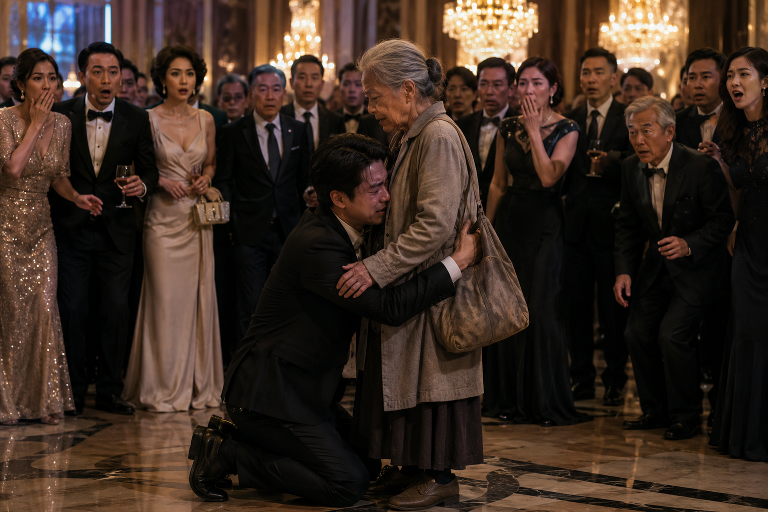 🔥 EVERYONE LAUGHED AT THE OLD WOMAN... UNTIL THE CEO DROPPED TO HIS KNEES AND CALLED HER "MOTHER."