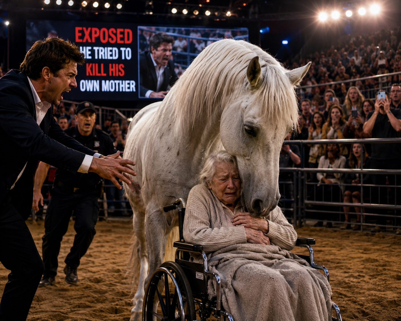 "He Left His Disabled Mother Alone With the Most Dangerous Horse in America… But When the Stallion Lowered Its Head, His Evil Secret Was Exposed Before Thousands! 😱"