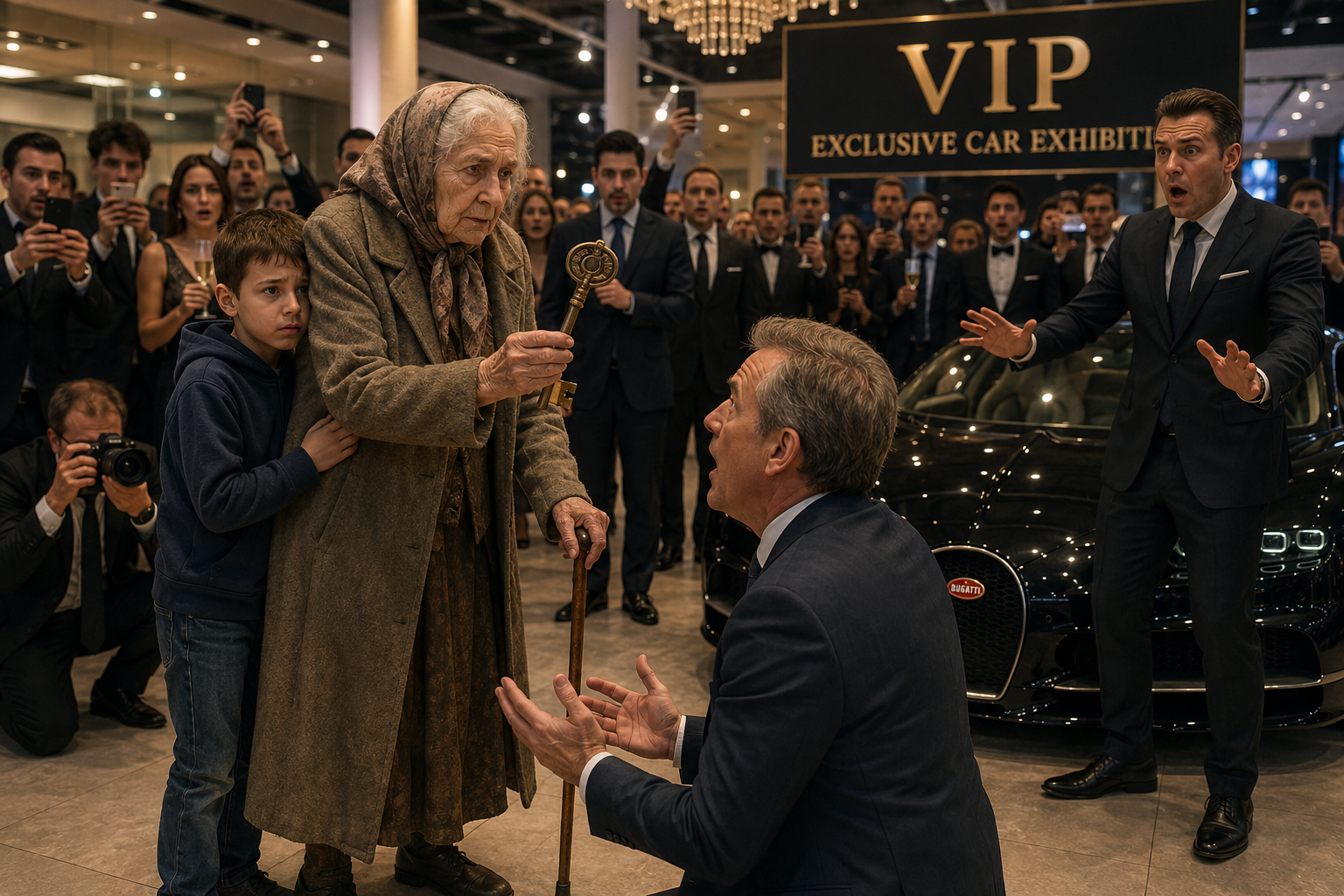 "They Laughed at a Poor Grandma at a Million-Dollar Car Show… Until She Pulled a Rusty Key from Her Pocket and Every Executive Froze."
