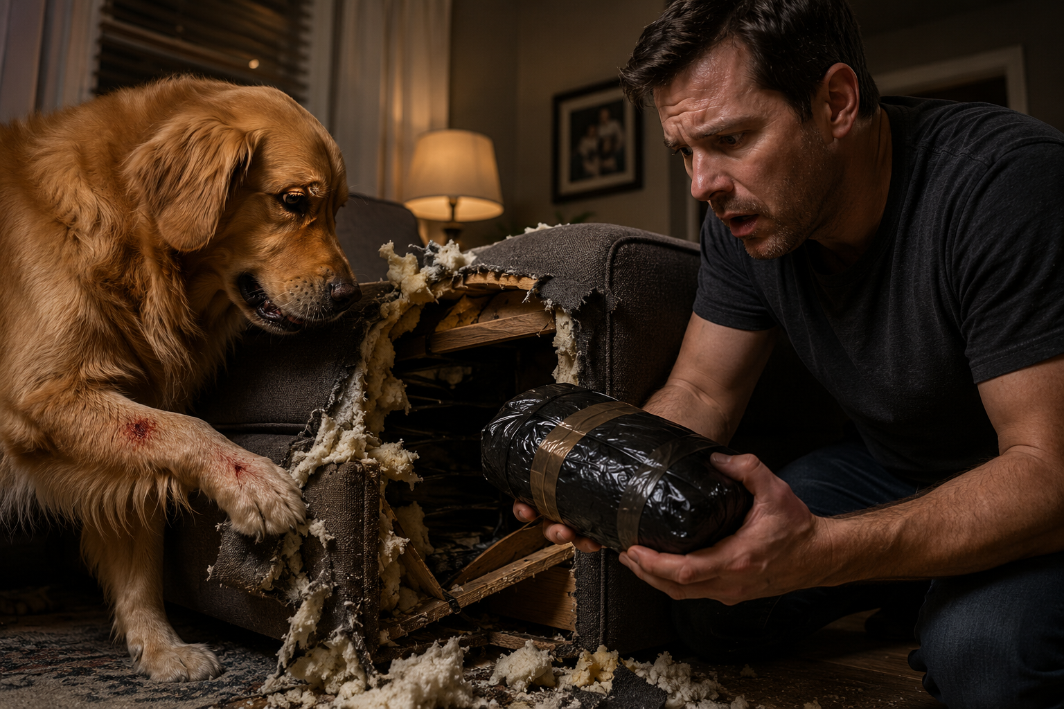 My Dog Wouldn't Stop Tearing Apart My New Couch... When I Cut It Open, I Found Something That Made Me Call 911 Immediately