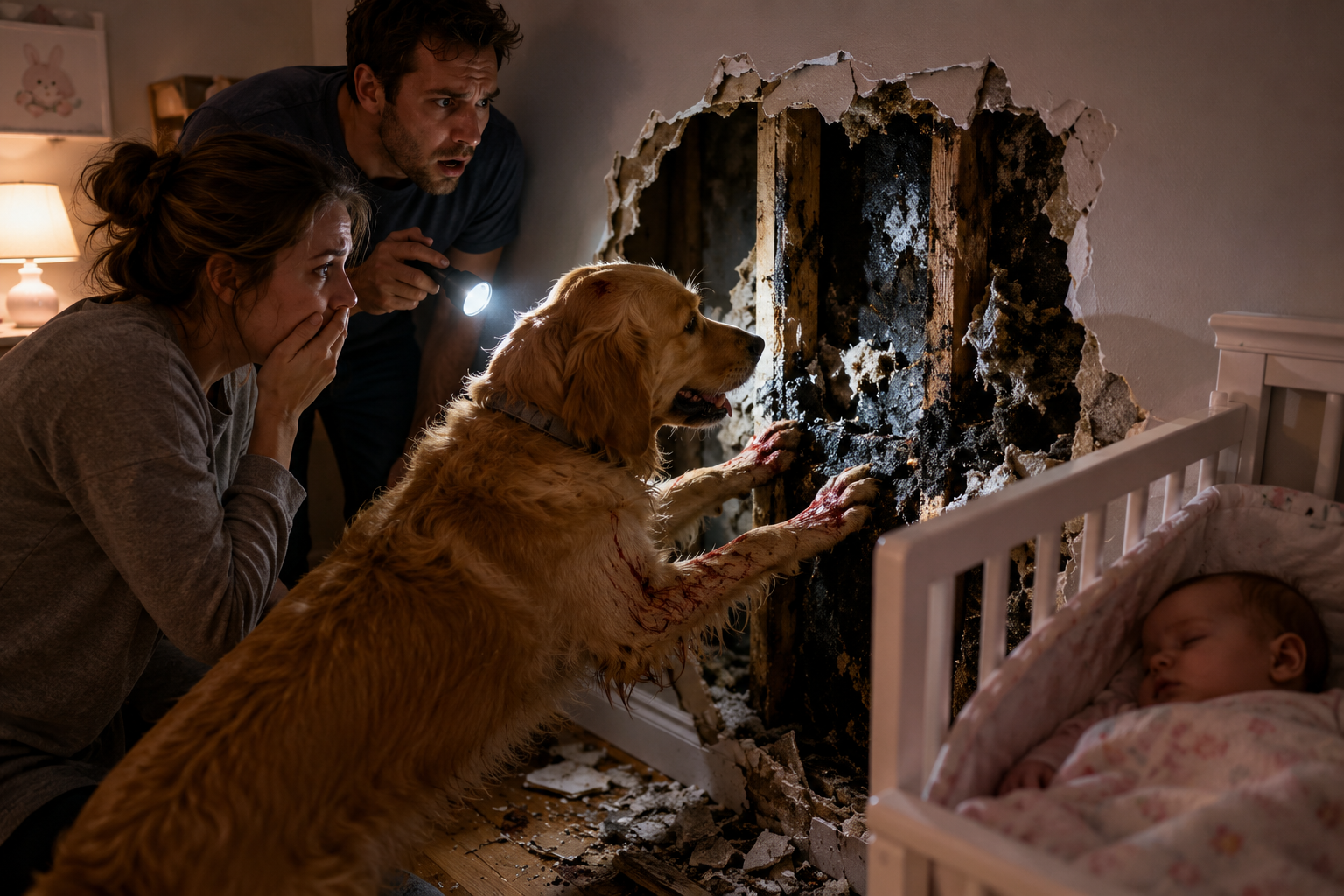 😱 "Our Dog Wouldn't Stop Scratching the Nursery Wall... When She Finally Broke Through, We Found the Secret That Saved Our Baby's Life."