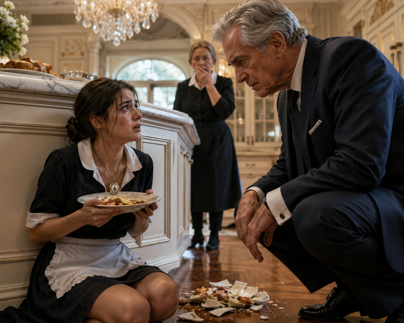 The Billionaire Caught His Starving Maid Eating Leftovers... Then the Necklace Around Her Neck Exposed the Family's Darkest Secret Buried for 18 Years