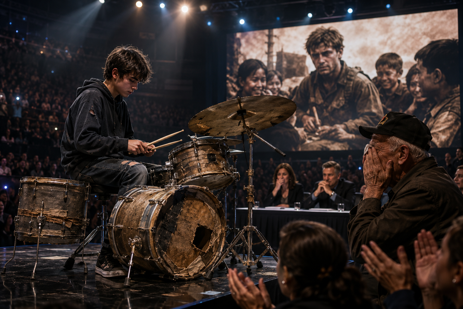 They Mocked the Poor Boy’s Broken Drum… But Two Minutes Later, the Entire Arena Was Crying After Learning Who He Really Was