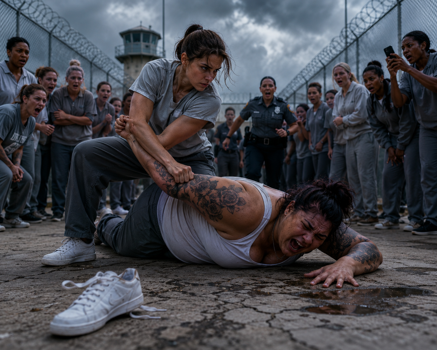 "The Prison Queen Tried to Steal the New Girl's Sneakers… Seconds Later, the Entire Yard Realized They Had Chosen the Wrong Victim"
