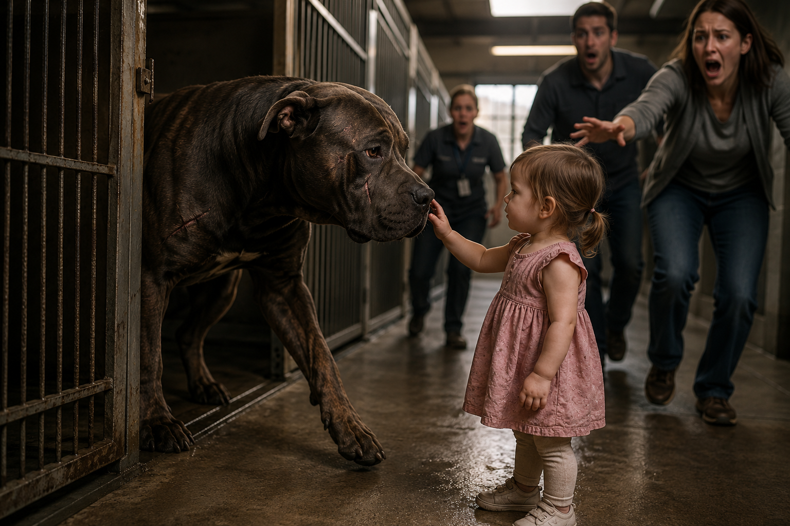 EVERYONE FEARED THE MOST VICIOUS DOG IN THE SHELTER... UNTIL A THREE-YEAR-OLD GIRL OPENED HIS CAGE—AND WHAT HE DID NEXT LEFT THE ENTIRE CITY IN TEARS