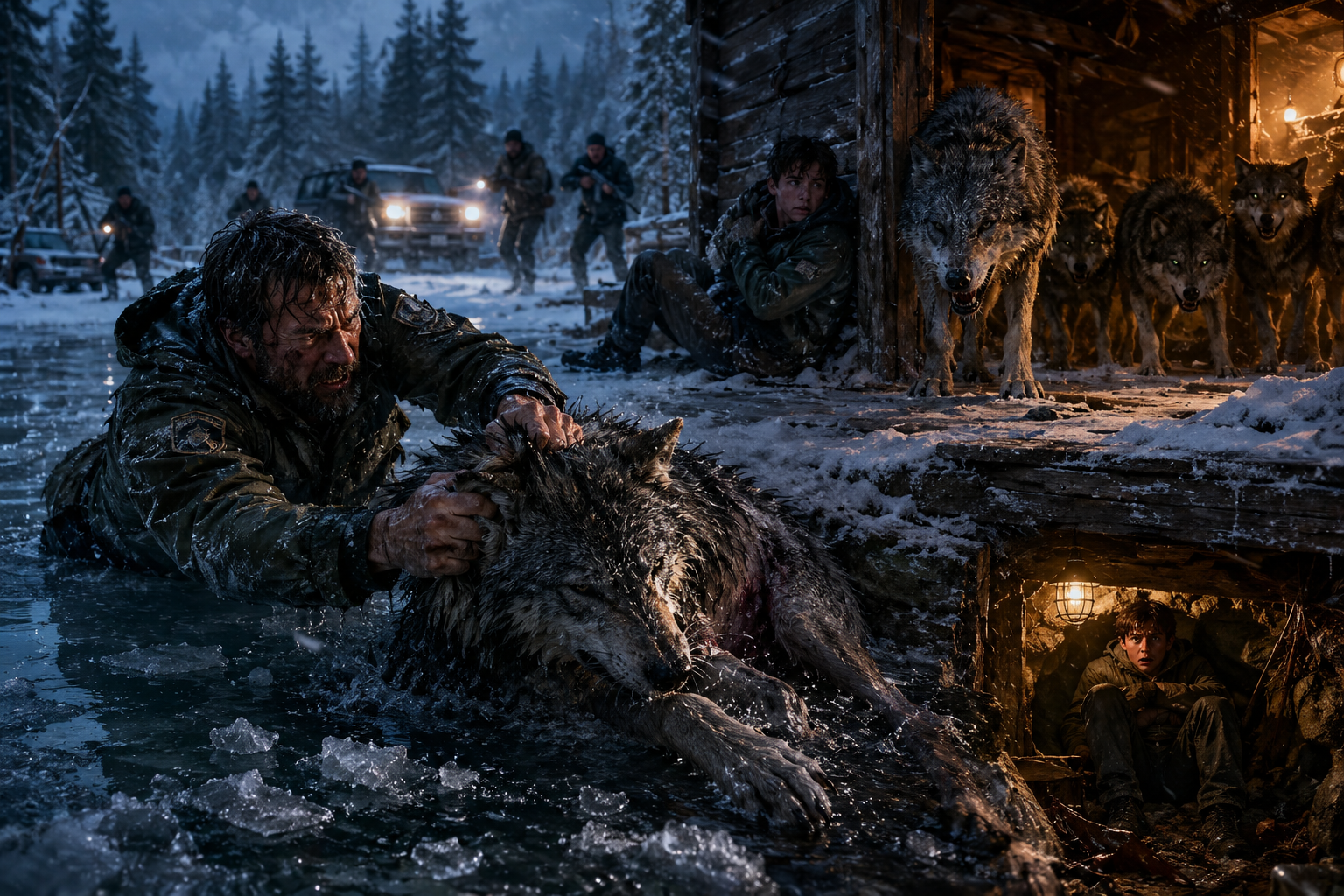 He Saved a Pregnant She-Wolf from Freezing to Death… Three Nights Later, Something Started Scratching at His Door 😱🐺