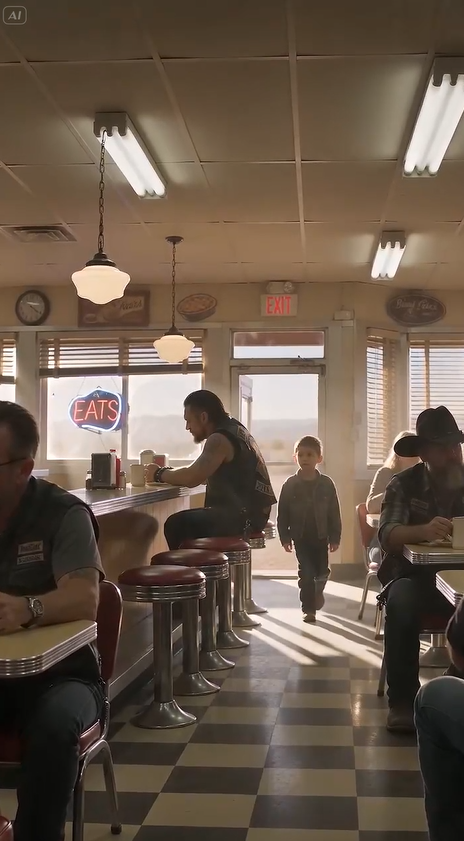 🔴 SHE TOLD THE BIKER "THAT'S NOT MY DAD." But When The Stranger Pulled Out A Silver Rattle... The Entire Diner Went Dead Silent.