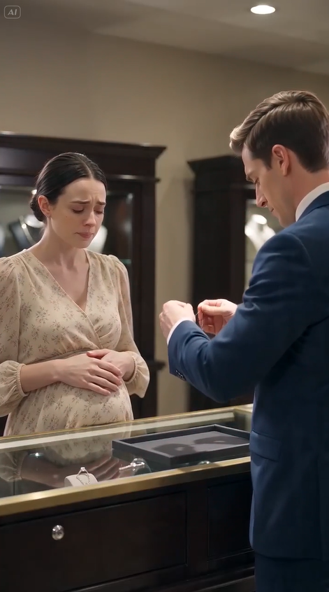 "A Pregnant Widow Sold the Last Gift From Her Fallen Police Officer Husband... But What the Jewelry Salesman Did Next Left the Entire Store Frozen in Shock 😱💔"