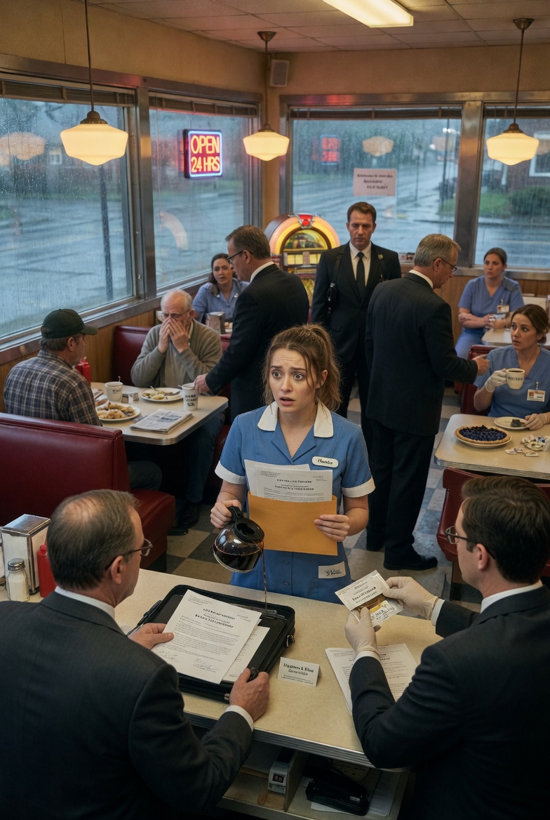 They thought she was just a penniless waitress. Then the lawyer read the numbers out loud, and the entire diner gasped.