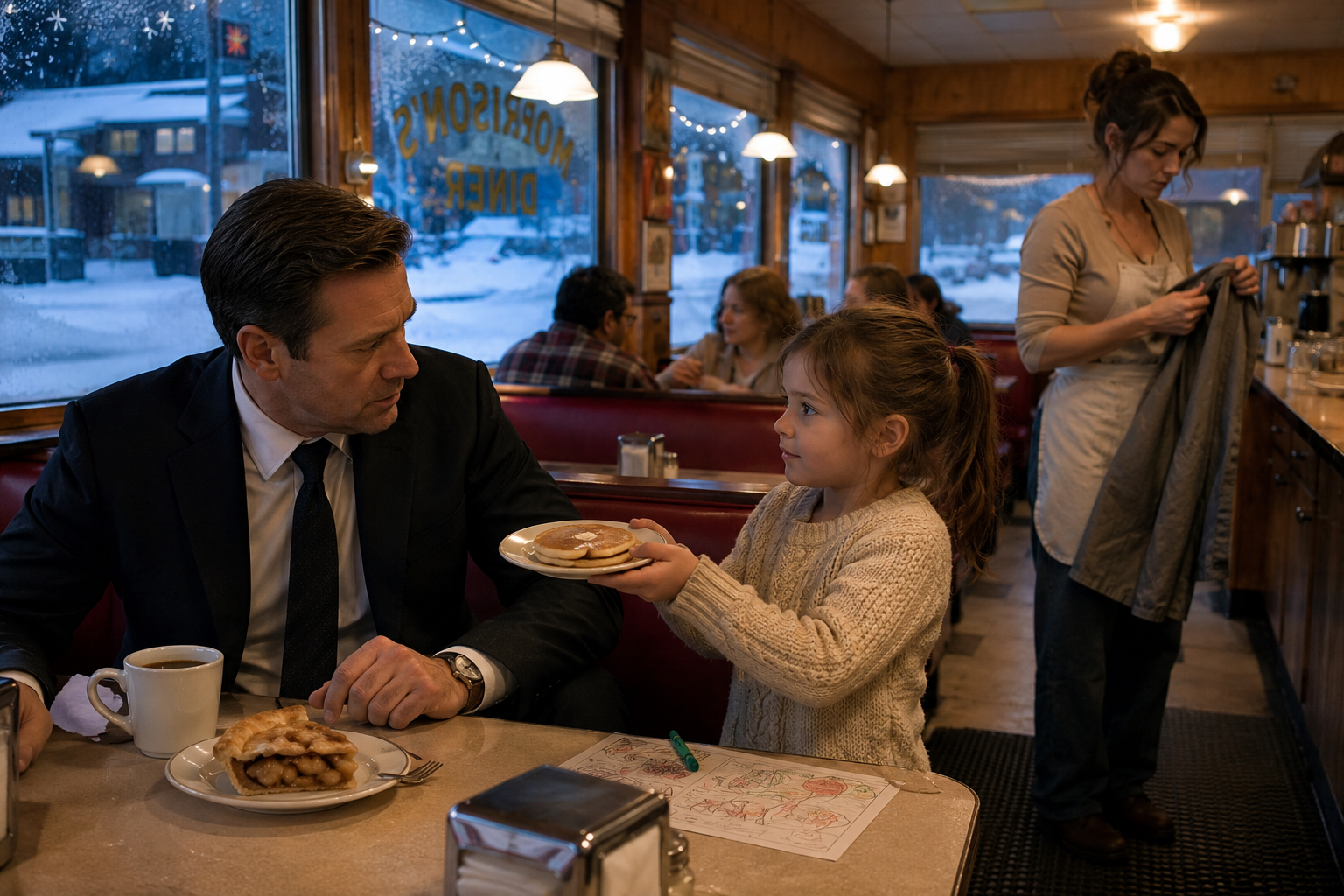 "‘My Mom Says No One Eats Alone…’ — A Little Girl's Two Pancakes Made a Billionaire CEO Break Down… But What He Discovered About Her Mother Hours Later Changed an Entire Town Forever"