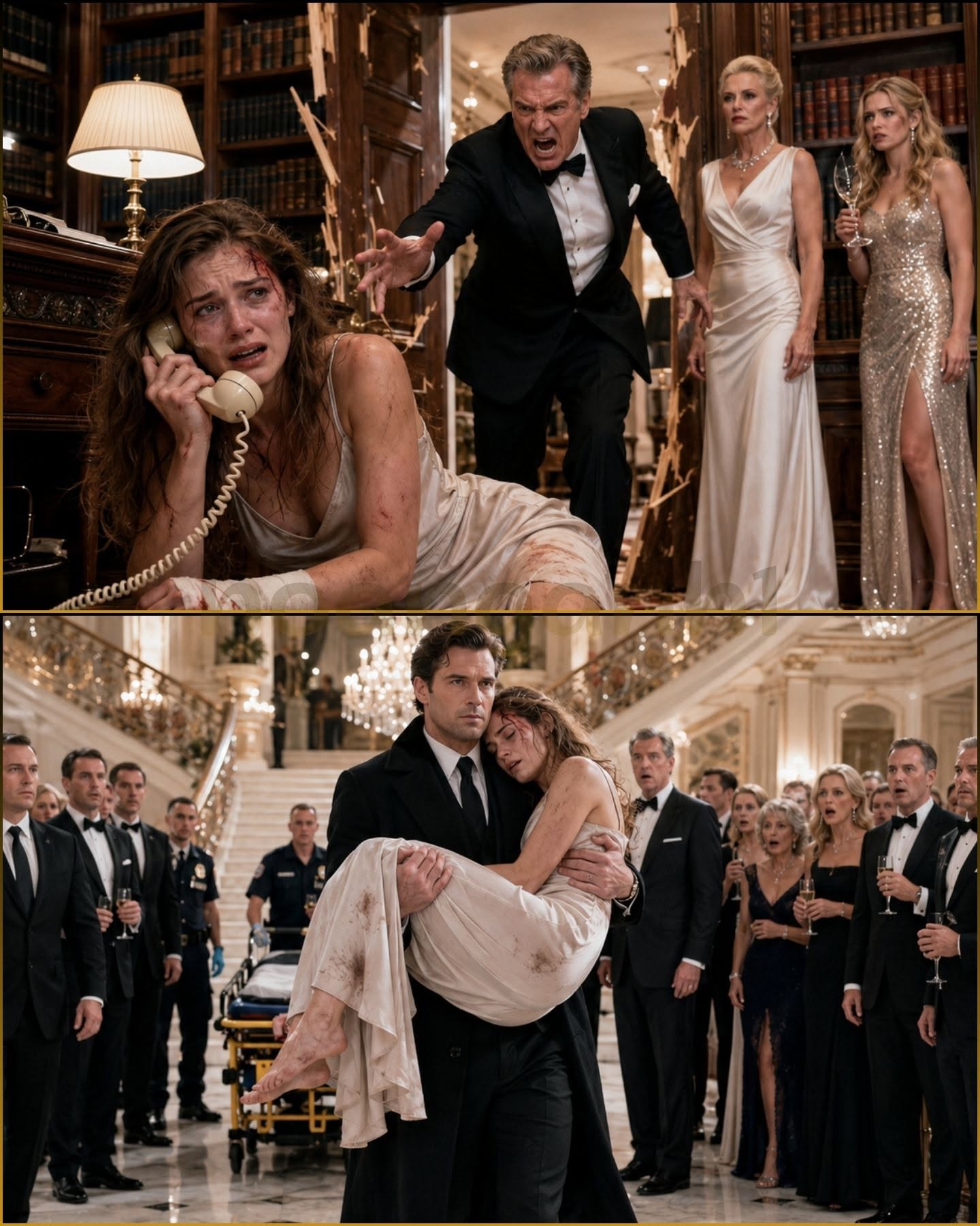 The crystal chandeliers in the grand foyer of Ravenshore did not merely shake; they shivered.