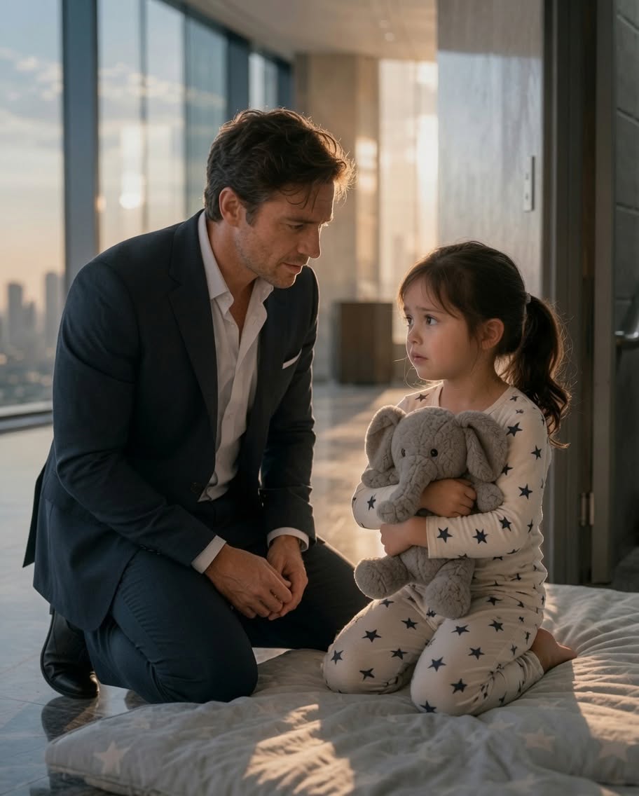 The silence in the stairwell of Meridian Tower didn’t just feel cold; it felt heavy, like the air right before a severe storm hits the Chicago lakefront. Nathan Cole, a man whose entire net worth was built on predicting vulnerabilities before they could be exploited, looked at the small, one-eyed stuffed elephant in Lily’s arms. The contrast was grotesque: a three-year-old child nesting on raw concrete while just a few inches of steel and drywall away, billionaire executives drank thousand-dollar scotches.