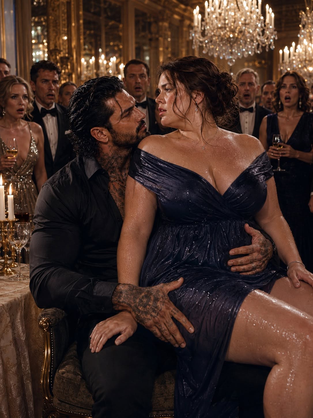 The silence in the Grand Plaza ballroom was no longer just quiet; it was heavy, suffocating, and thick with the scent of spilled expensive champagne and raw terror.
