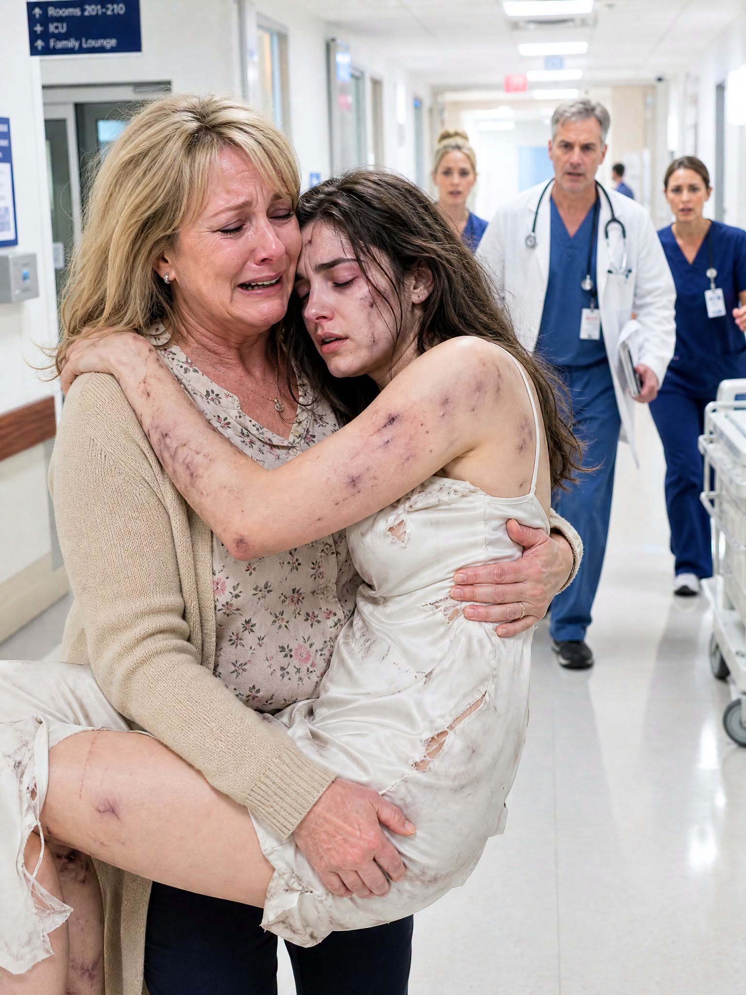 The heavy oak doors of St. Jude Memorial Hospital swung shut behind Julian and Eleanor, their retreating footsteps echoing like rhythmic warnings down the linoleum corridor. But they were gone only in physical presence; the suffocating pressure of their calculated menace lingered in the sterile air.