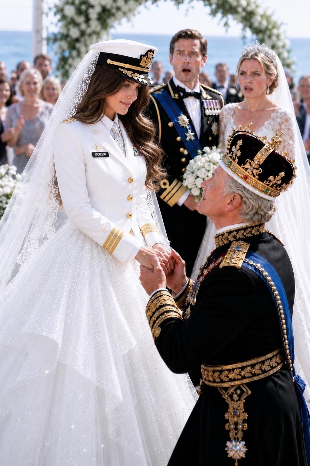 The crisp morning air of Norfolk, Virginia, felt unusually heavy as I stood frozen on my front porch. Six royal guards stood in rigid formation, their black ceremonial uniforms stark against the suburban American backdrop. Neighbors peered through sheer curtains across the street, their whispers practically humming through the glass.