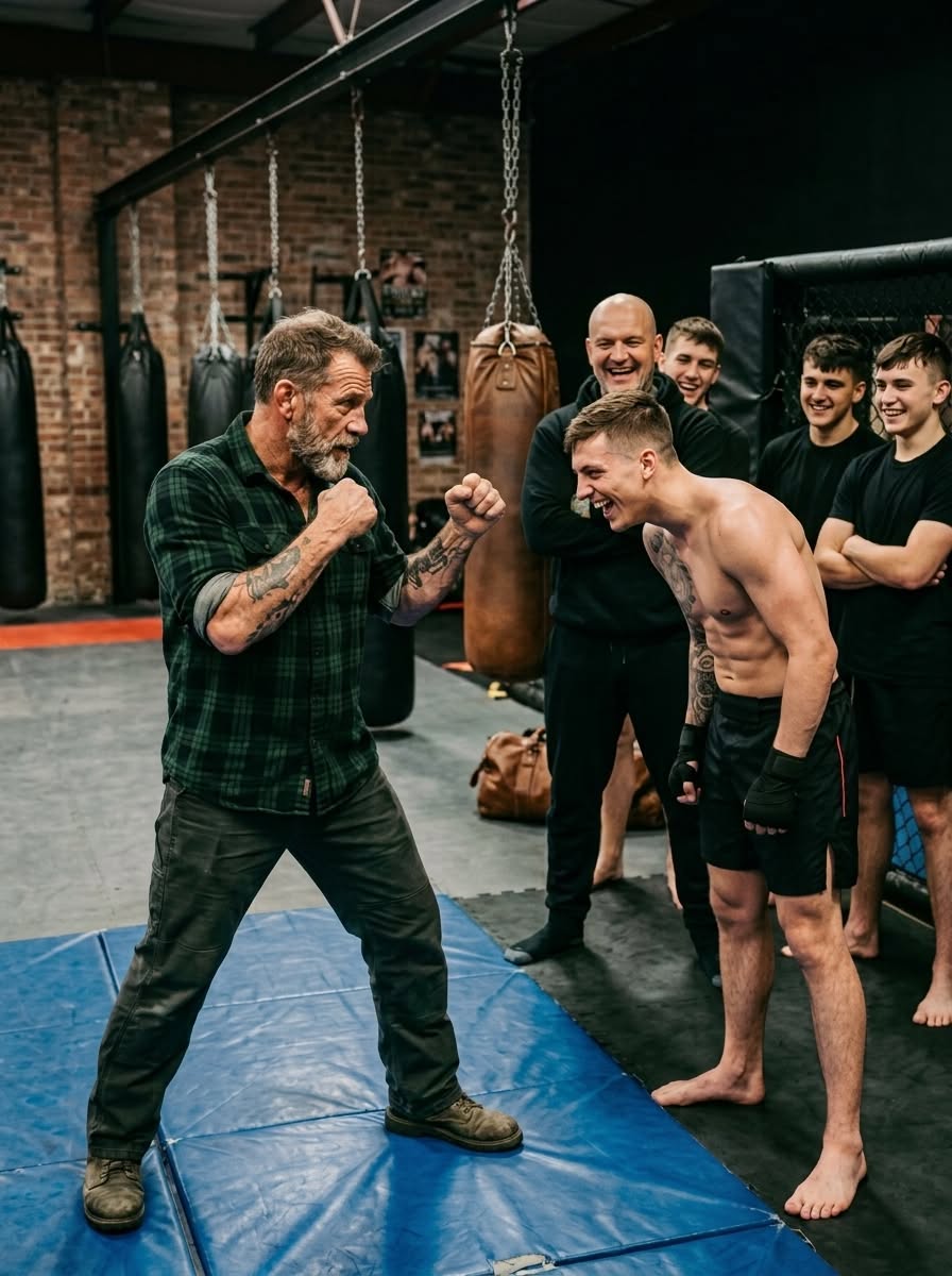 The heavy smell of floor wax and stale sweat hung thick in the air of Apex Combat Academy. Dustin stood in the center of the canvas ring, wrapped in red hand-wraps, his chest heaving from shadowboxing. His two biggest cronies were leaning against the turnbuckles, while his uncle’s enforcers—two stone-faced men in dark suits who clearly didn't belong in a gym—watched from the shadows near the office door.