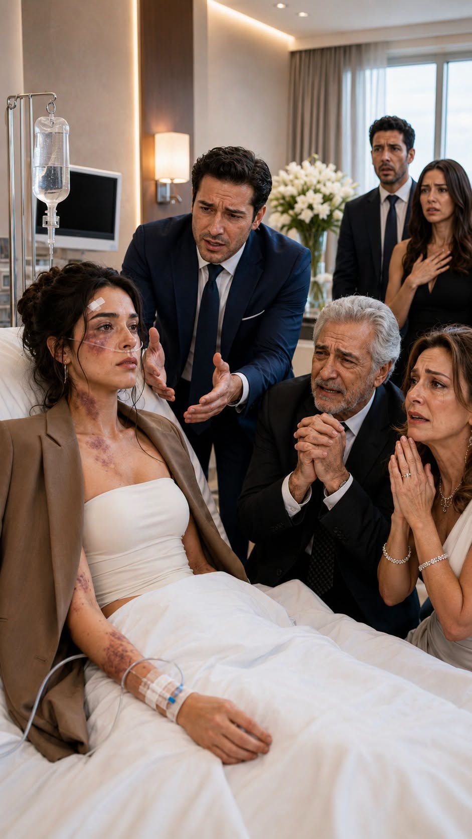 The harsh fluorescent light of the ICU hummed, casting a pale glow across Daniela’s bruised face. Her body throbbed with excruciating pain, each breath feeling like a glass shard pressing into her collapsed lung. But the physical torture was nothing compared to the cold realization dawning in her mind.