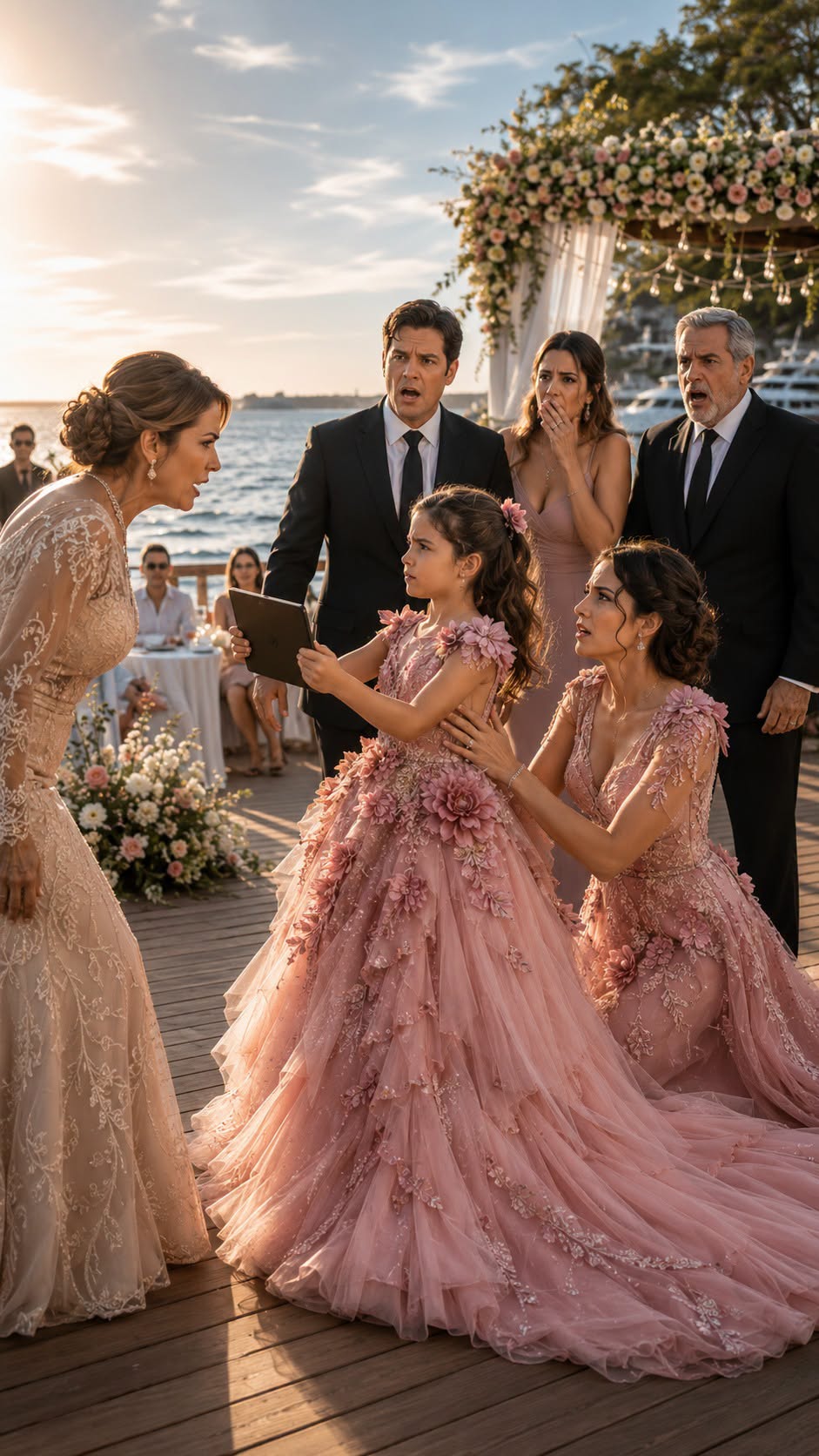 The first slap echoed through the grand foyer of the Ferrer mansion like a crack of thunder.  Five-year-old Renata fell onto the marble floor as her tiara rolled to the feet of Vanessa Luján, the woman who had been walking into that house for months as if she were already its new mistress.