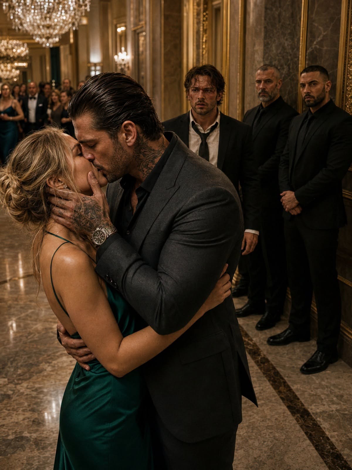 Dominic Russo didn’t move. His winter-sky eyes remained fixed on Harper, cold and calculating. The heavy leather door of the Escalade sealed them off from the freezing Chicago rain, turning the vehicle into an impenetrable sanctuary—or a rolling cage.