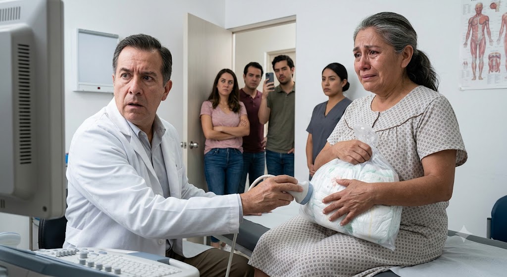 “At 66, She Walked Into the Gynecologist Wearing Diapers, Claiming She Was About to Give Birth… But the Ultrasound Revealed a Secret Buried Inside Her for 40 Years”
