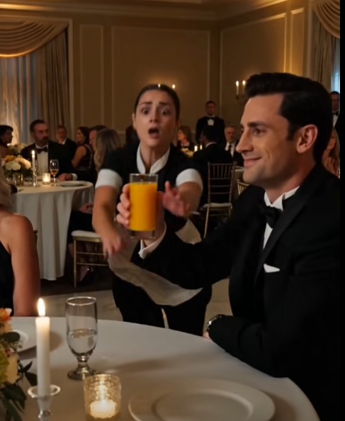 The heavy silence in the grand ballroom was abruptly shattered by the violent tearing of imported Italian lace. Hot, steaming lobster bisque cascaded over the polished mahogany table, splashing expensive designer gowns and sending a multi-million-dollar wedding into absolute chaos.