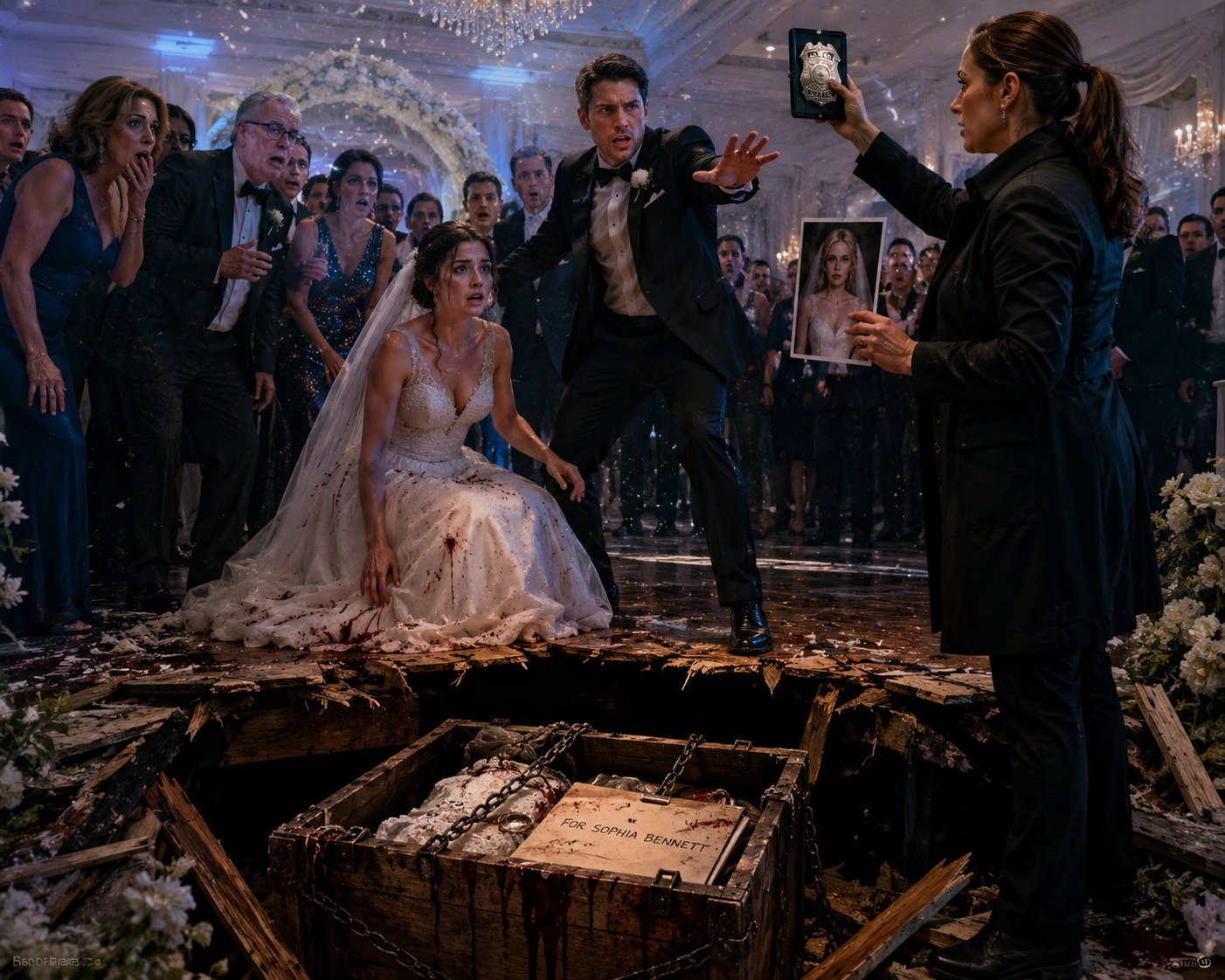 HE THOUGHT THEIR WEDDING WAS THE PERFECT CRIME... UNTIL THE BRIDE OPENED THE WRONG GIFT AND Turned the Ceremony Into a Nightmare