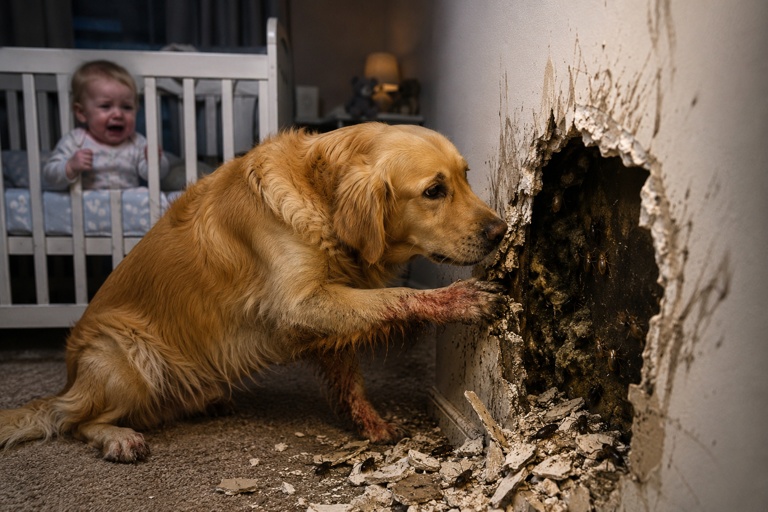 🔥 TITLE: MY DOG WOULDN'T STOP DESTROYING MY BABY'S NURSERY… WHAT SHE FOUND INSIDE THE WALL SAVED MY DAUGHTER'S LIFE 😱🐶