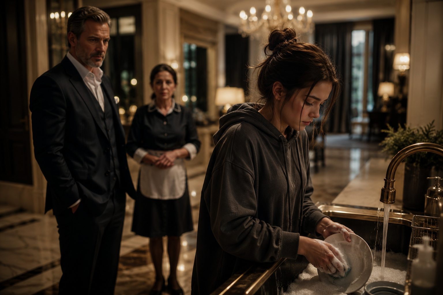 😱 THE BILLIONAIRE FOUND HIS HOUSEKEEPER'S DAUGHTER WASHING DISHES AT 3 A.M... WHAT HE DISCOVERED NEXT EXPOSED A MILLION-DOLLAR LIE THAT SHOOK HIS ENTIRE FAMILY