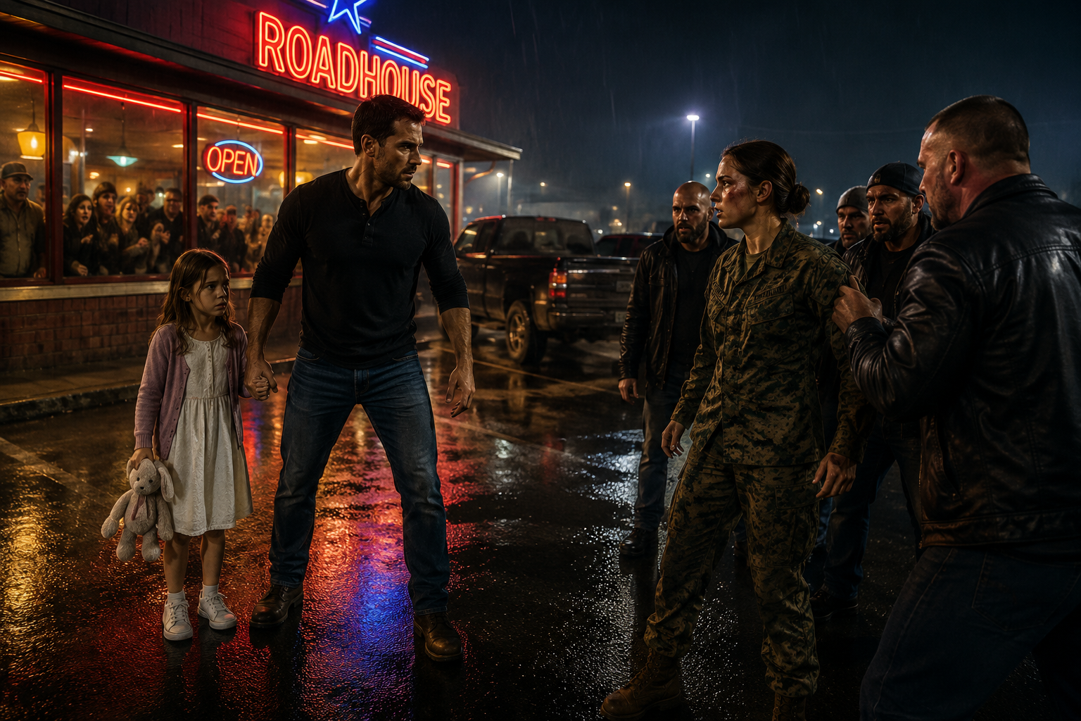 "‘Daddy, Please Help Her!’ — A 6-Year-Old’s Cry Sent a Former Navy SEAL Into a Fight Against Five Men… But No One Expected the Marine General Who Arrived Minutes Later"