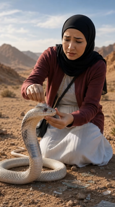 She Pulled a Shard of Glass From a Giant White Snake… Seconds Later, It Did Something That Left Her Frozen in Terror 😱