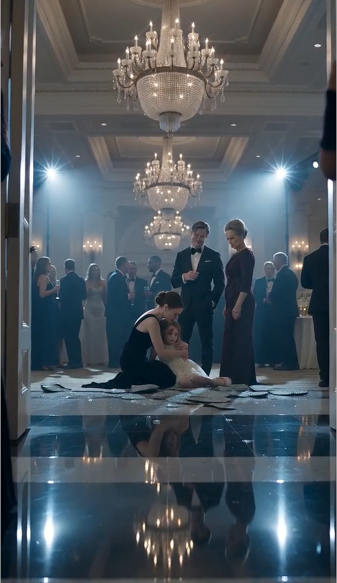 🔥 "THEY MOCKED THE SINGLE MOM LYING ON THE BALLROOM FLOOR… UNTIL THE LITTLE GIRL WHISPERED ONE NAME THAT FROZE THE ENTIRE ROOM."