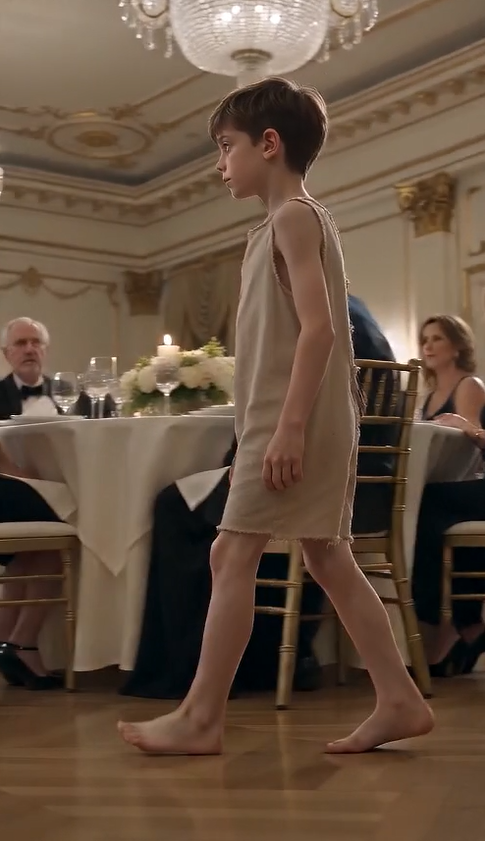 "THE BAREFOOT BOY TOUCHED A BILLIONAIRE'S FOOT... THEN THE ENTIRE BALLROOM FELL SILENT!"