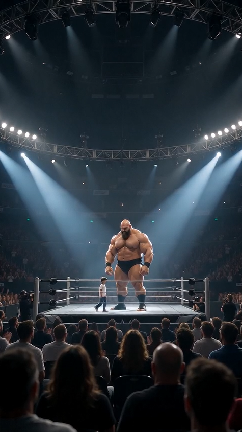 "A 10-Year-Old Boy Challenged the Undefeated Wrestling Giant... Seconds Later, the Arena Fell Silent After His Shocking Secret Was Revealed 😱"