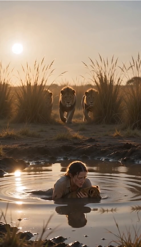 She Saved a Drowning Lion Cub... Seconds Later an Entire Pride Surrounded Her. What the Alpha Lion Did Next Left Everyone Frozen.