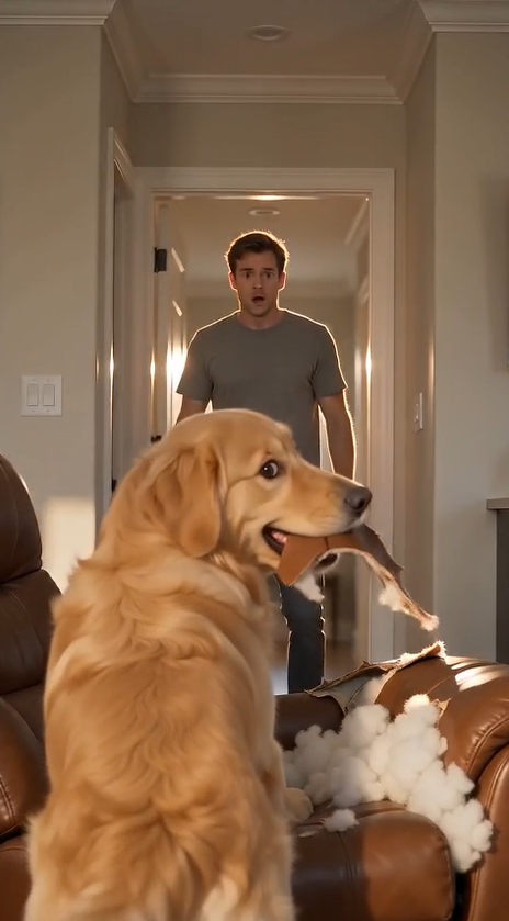 "THE DOG DESTROYED THE COUCH... BUT WHAT HIS OWNER FOUND INSIDE CHANGED EVERYTHING!"