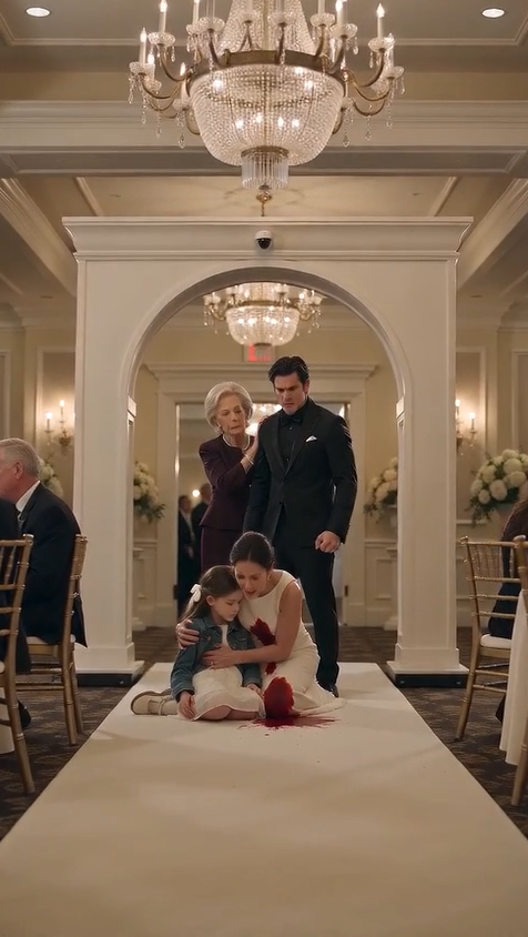 🔥 SHE STOPPED THE WEDDING WITH BLOOD ON HER DRESS… THEN THE LITTLE GIRL SPOKE ONE SENTENCE THAT DESTROYED THE GROOM'S ENTIRE LIFE 😱