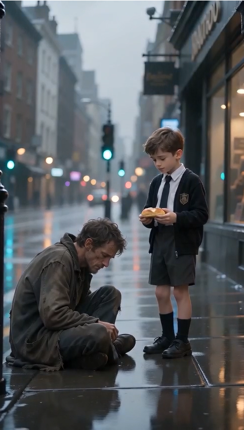"The Homeless Man Refused a Boy's Last Piece of Bread… Seconds Later, the Whole Street Froze in Shock!"