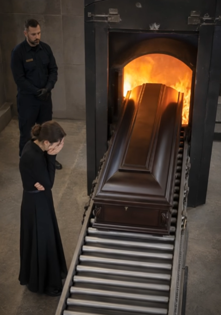 The heavy oak lid shifted, scraping against brass fittings with a sound that seemed to slice through the suffocating air of the crematorium chapel. The three workers pulled it back, their faces rigid with professional detachment.